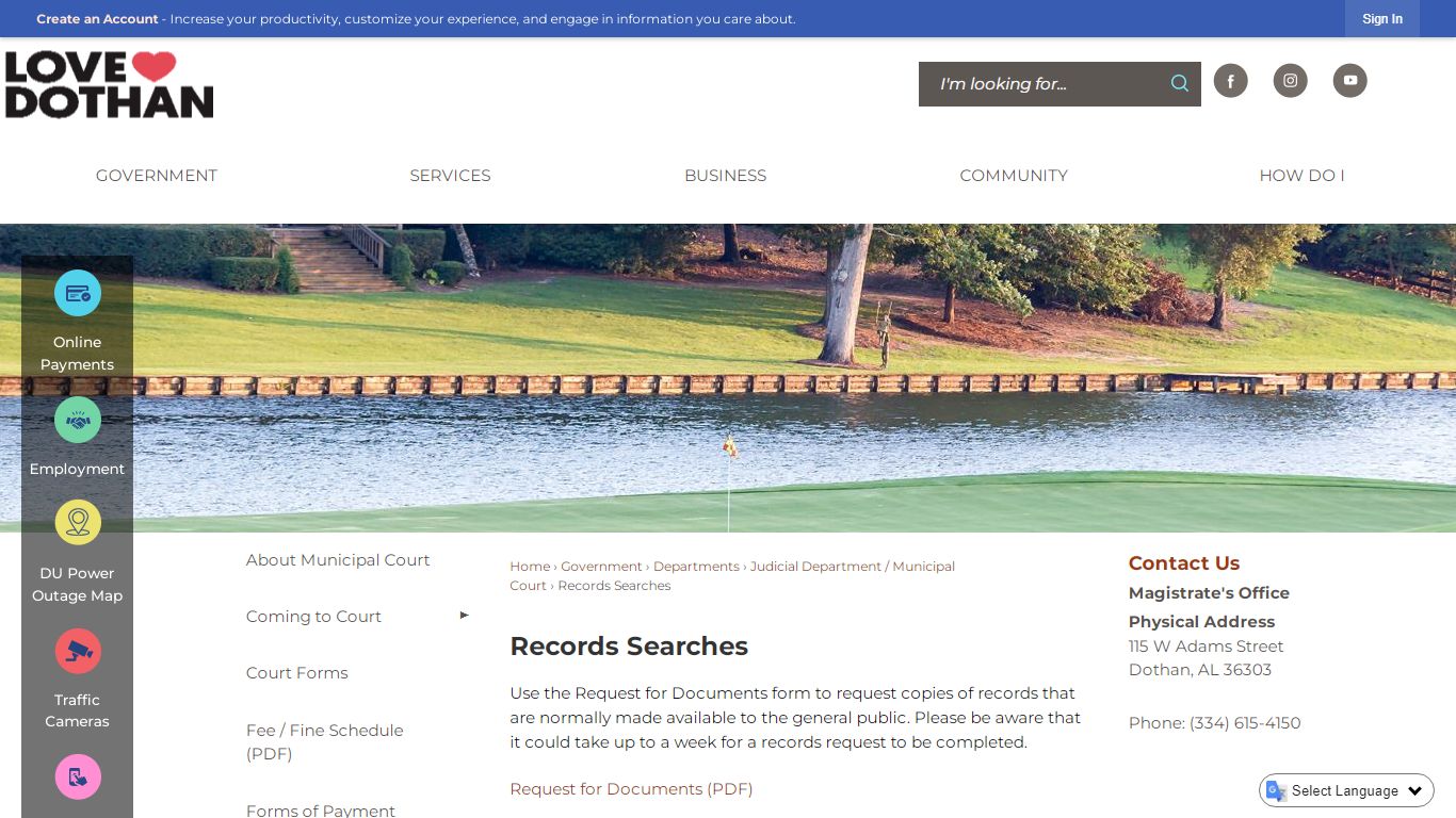Records Searches | Dothan, AL - Official Website